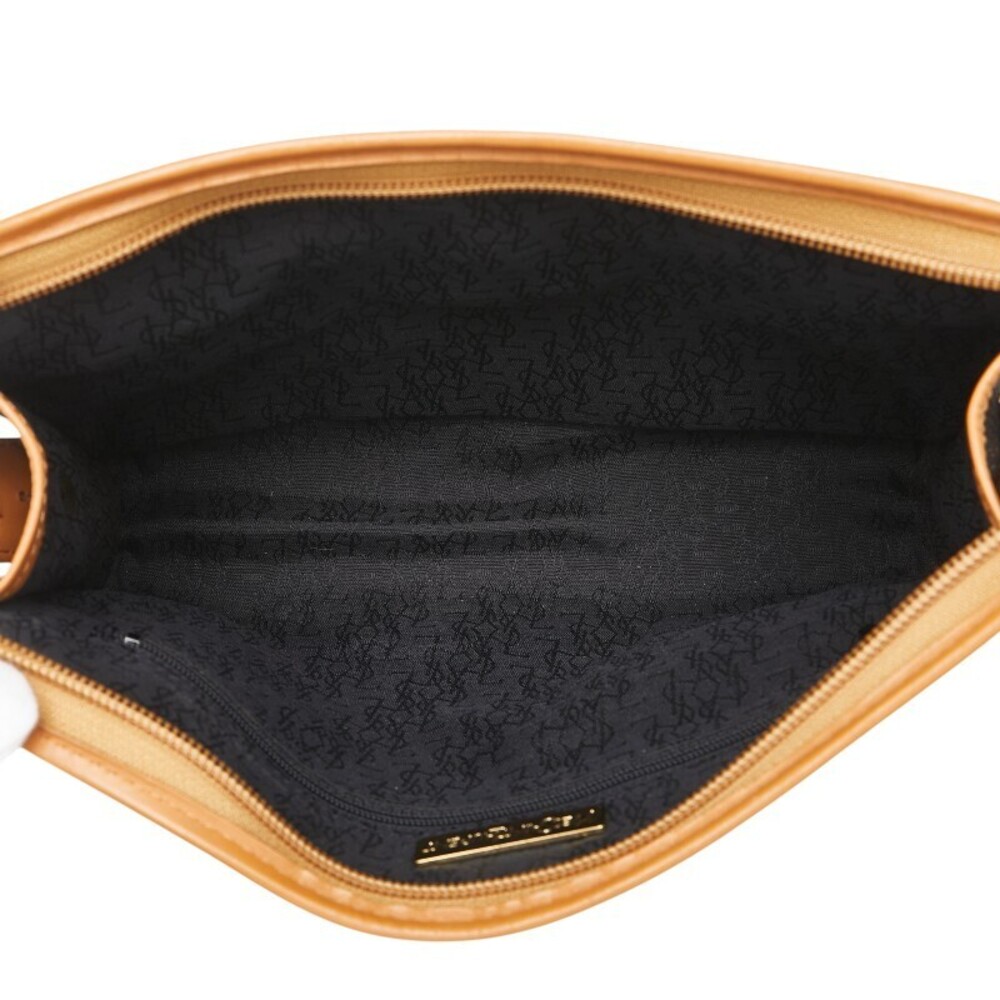 Saint Laurent YSL logo clutch bag black brown leather - Picture 9 of 9